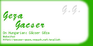 geza gacser business card