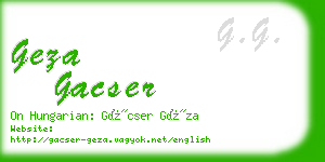 geza gacser business card